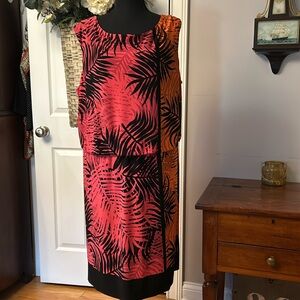 Dress 20W polyester and spandex “beachy colors” elastic waist. Sleeveless